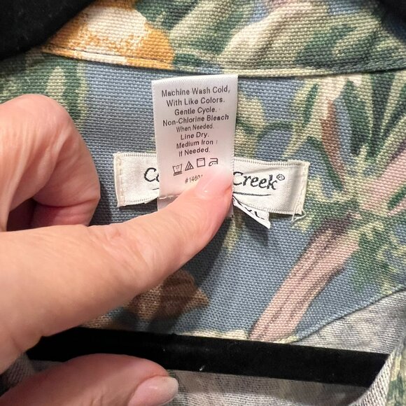 COLDWATER CREEK Blue Floral Hip-Length Jacket (PXL) OMG – SUPER CUTE!‎ (NWOT) - Picture 5 of 9